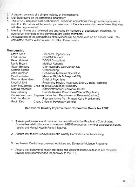 Behavioral Health Quality Improvement Committee document 2 pg 65