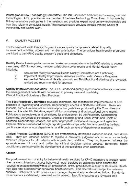 Behavioral Health Quality Improvement Committee document 10 pg 73