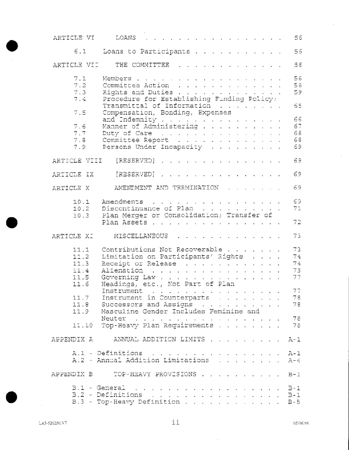 Table of Contents page 2 SCPMG retirement plan