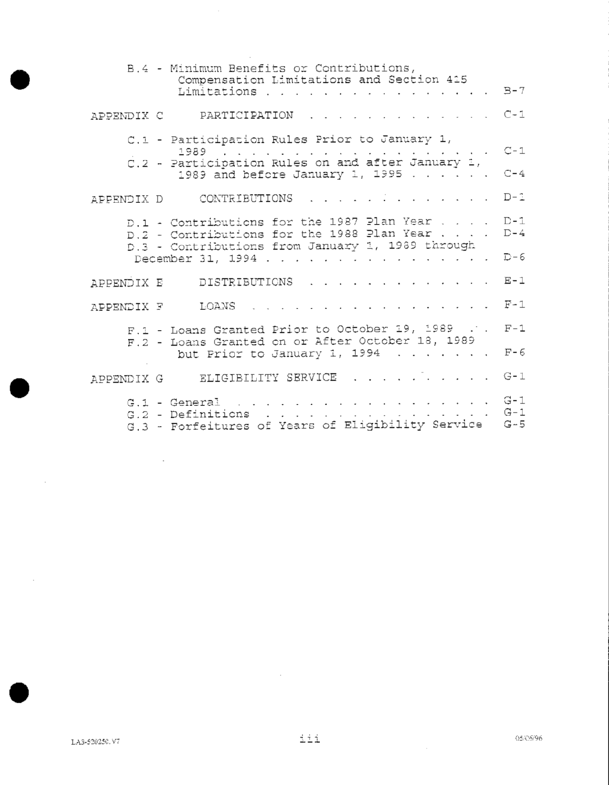 Table of Contents page 3 SCPMG retirement plan