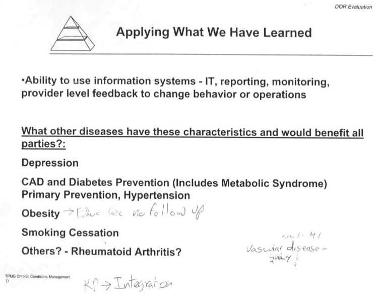 KP National Strategy - Guiding Vision as an Organization to achieve by 2005