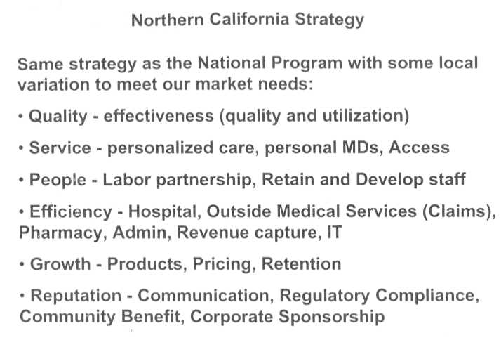 KP National Strategy - Guiding Vision as an Organization to achieve by 2005