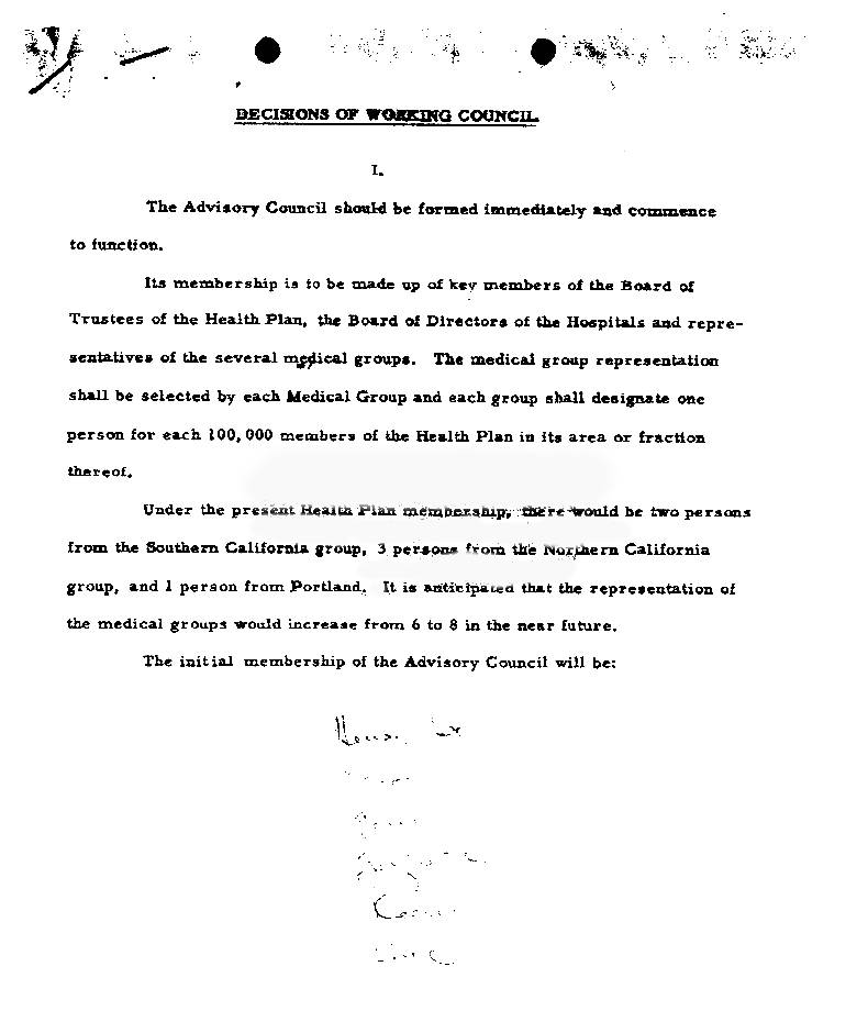 Original Signature Page for the Kaiser Decisions of The Working Council 1