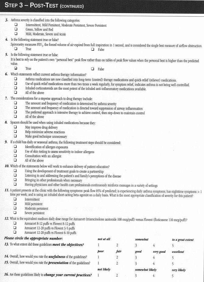 Kaiser Permanente page 3 CME Asthma in children test