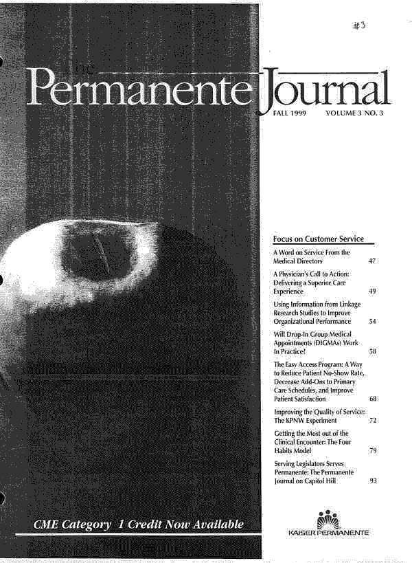 Sample Cover of the Permanente Journal