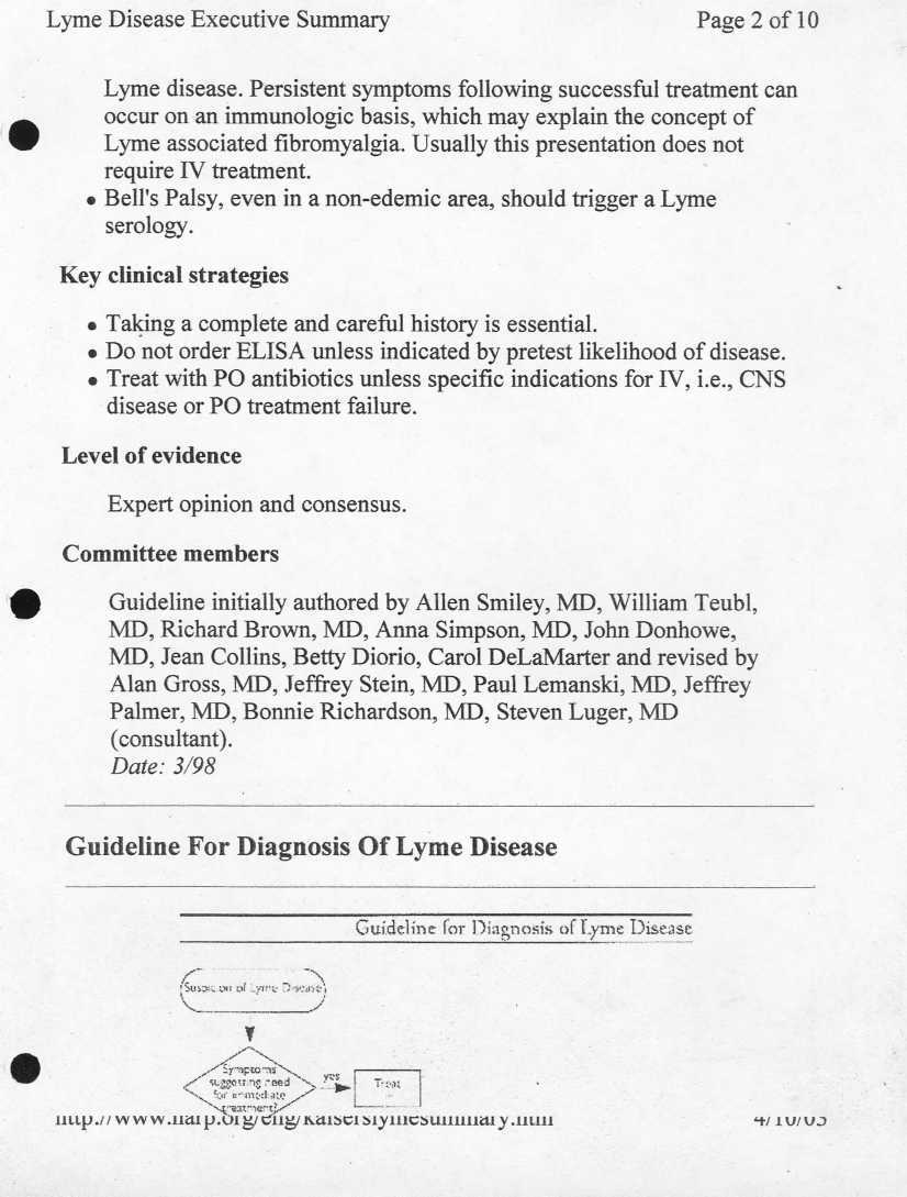 Kaiser Lyme Disease Executive Summary