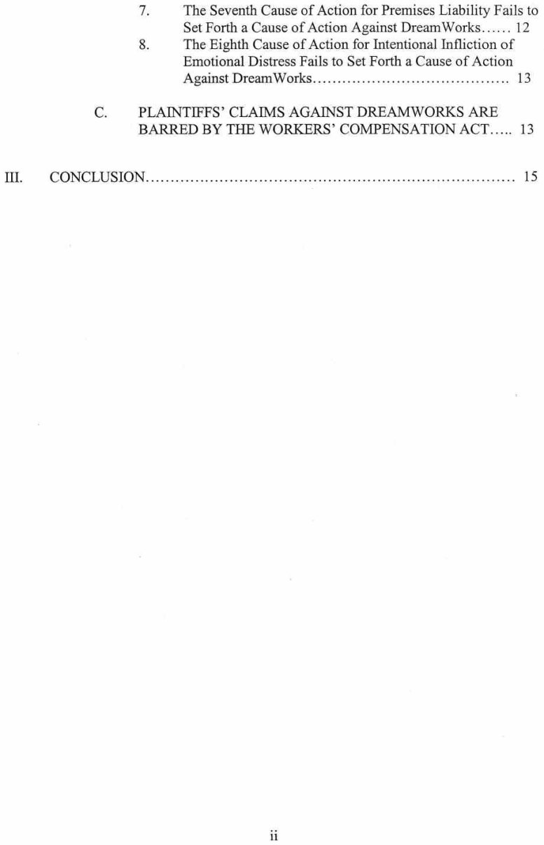 Case No. VC 046716 Defendant Dreamworks Productions, LLC's Notice of Demurrer and Demurrer to Plaintiffs' First Amended Complaint, and Memorandum of Points and Authorities in Support of Demurrer - October 9, 2007