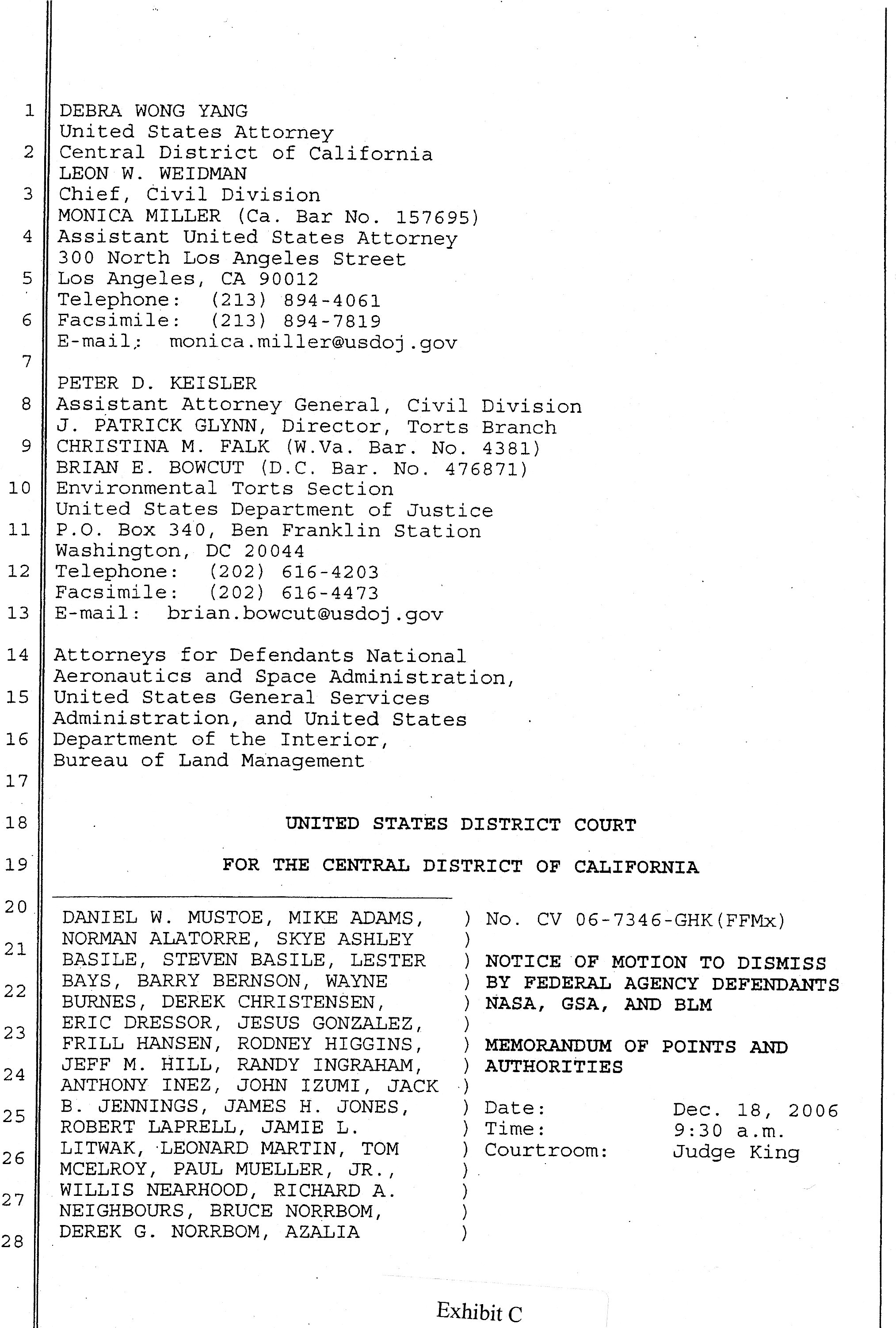 The Boeing Company Declaration of Kathryn L. Oehlschlager of 10-09-07