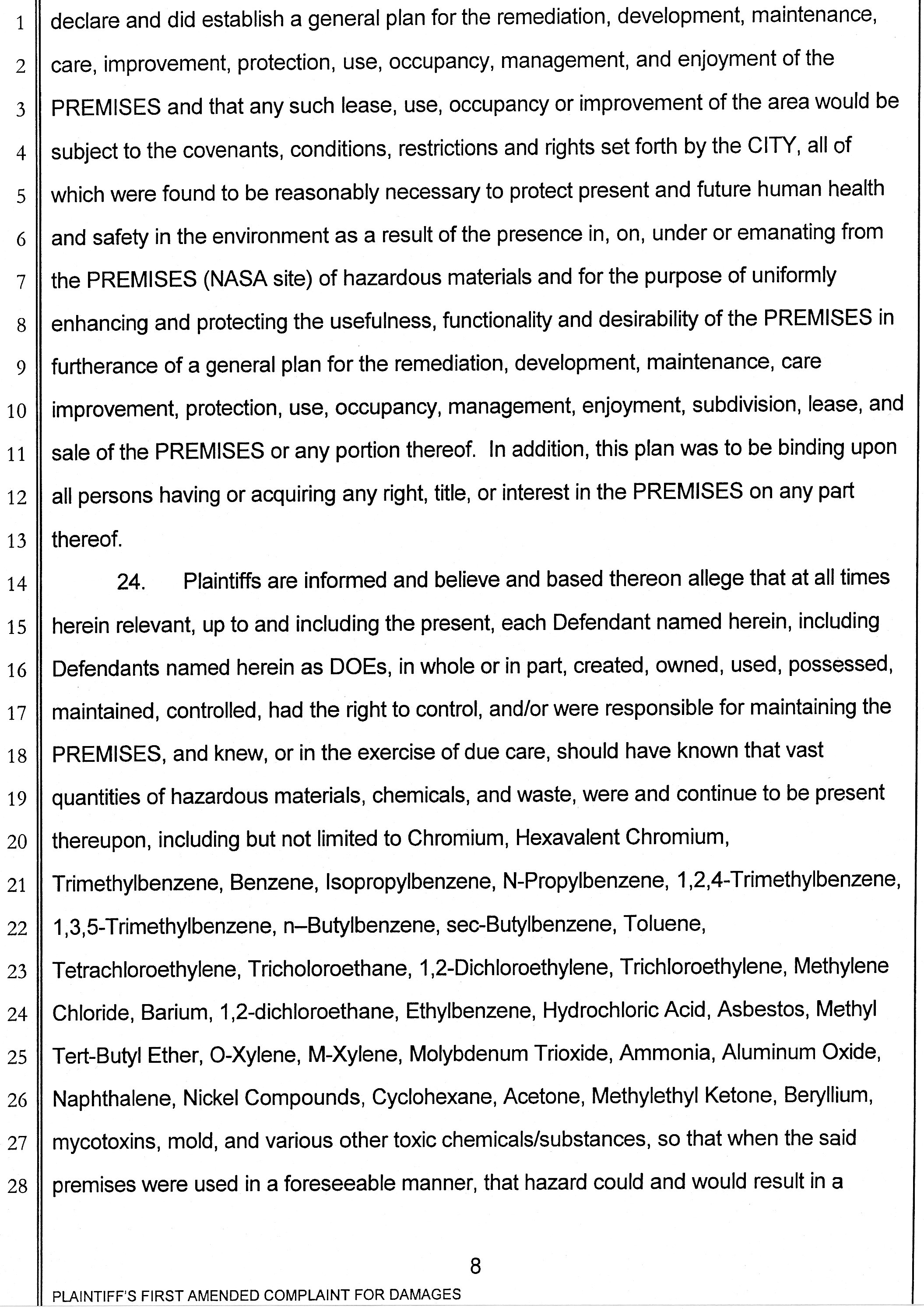 Barry Bernson, et al vs City of Downey, Downey Studios LLC, Industrial Realty Group, Los Angeles Center Studios, Ezralow Company, Dreamworks Pictures, Entertainment Partners, national Aeronautics and Space Administration, Boeing, VC 046716