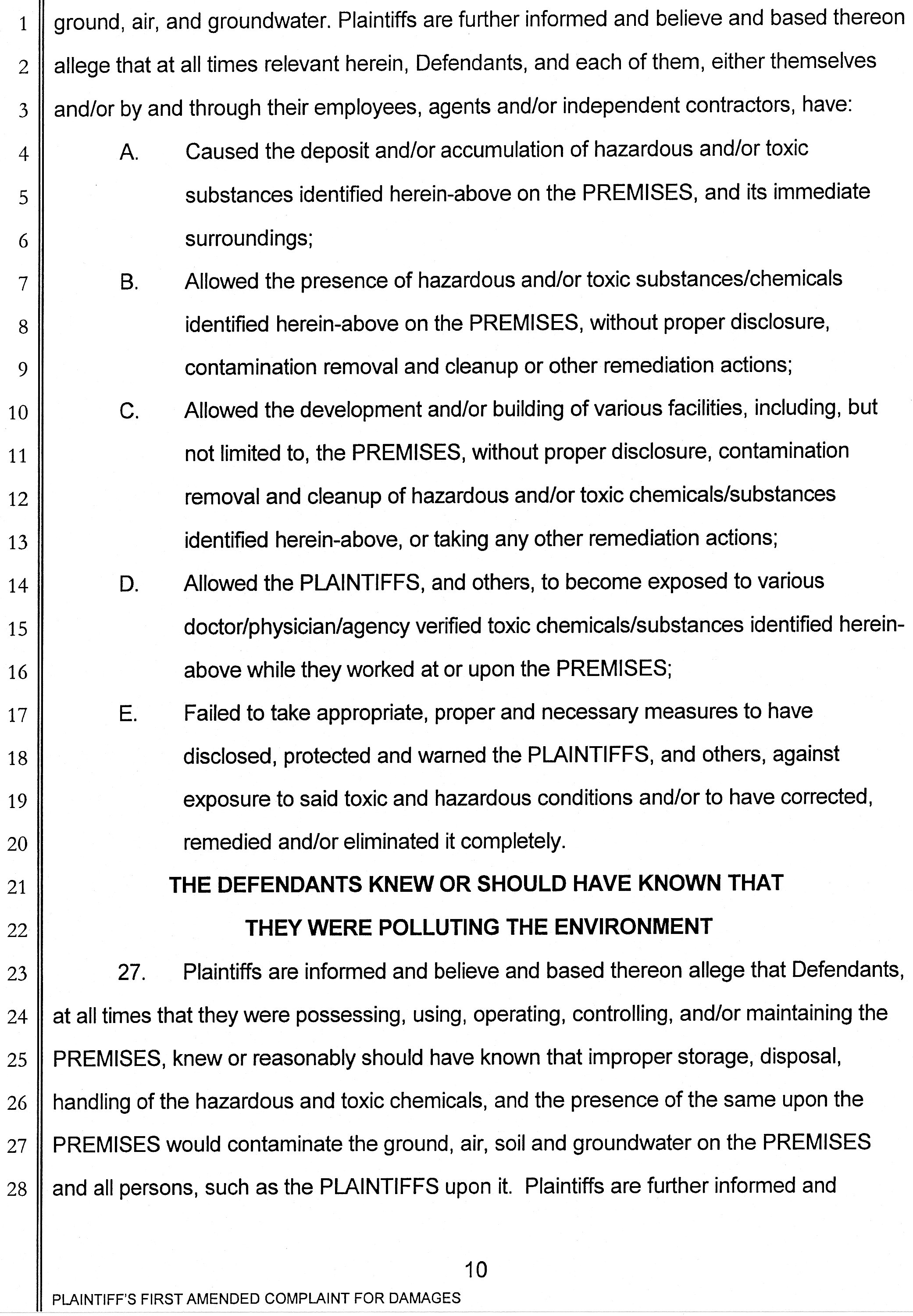 Barry Bernson, et al vs City of Downey, Downey Studios LLC, Industrial Realty Group, Los Angeles Center Studios, Ezralow Company, Dreamworks Pictures, Entertainment Partners, national Aeronautics and Space Administration, Boeing, VC 046716