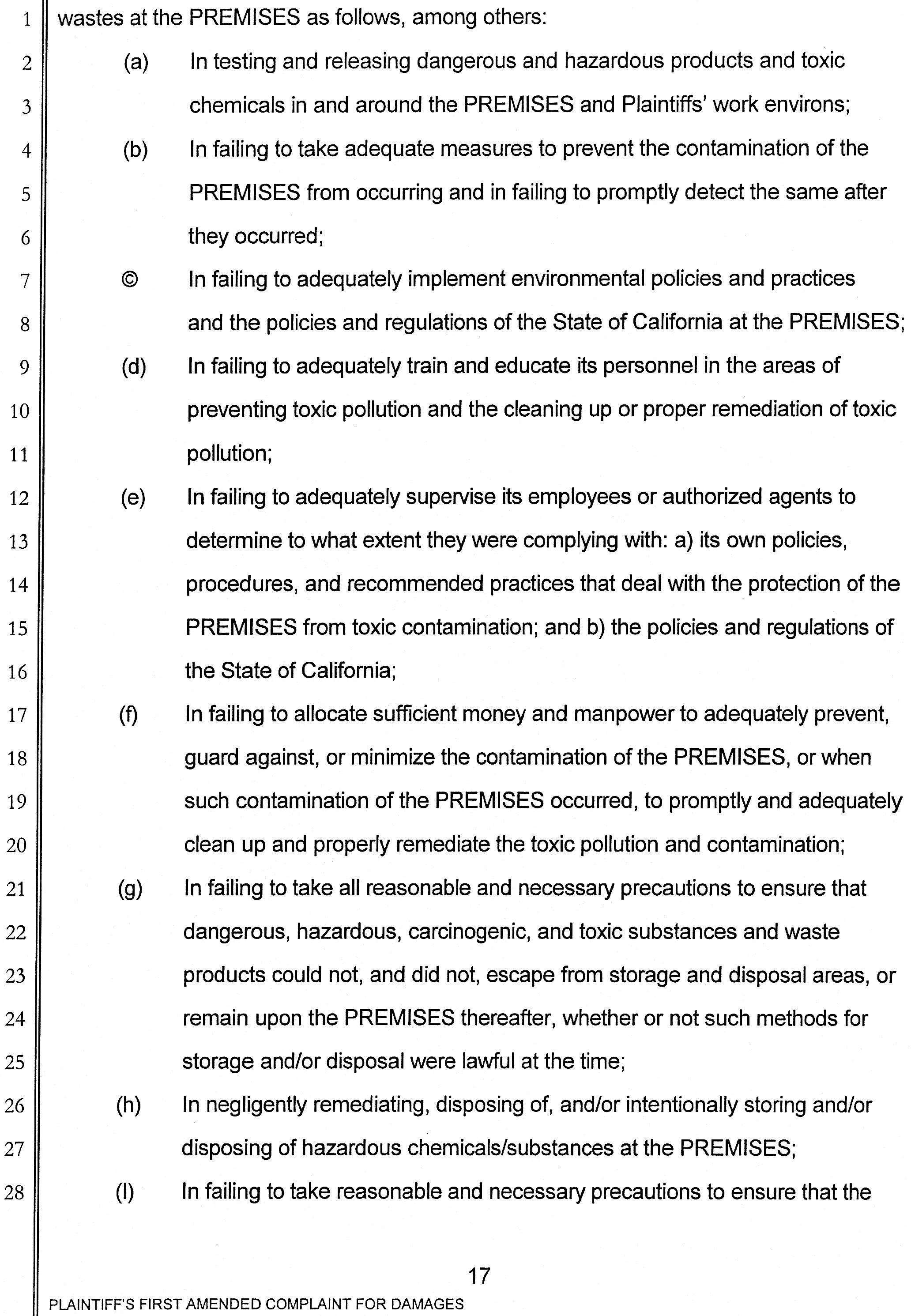 Barry Bernson, et al vs City of Downey, Downey Studios LLC, Industrial Realty Group, Los Angeles Center Studios, Ezralow Company, Dreamworks Pictures, Entertainment Partners, national Aeronautics and Space Administration, Boeing, VC 046716