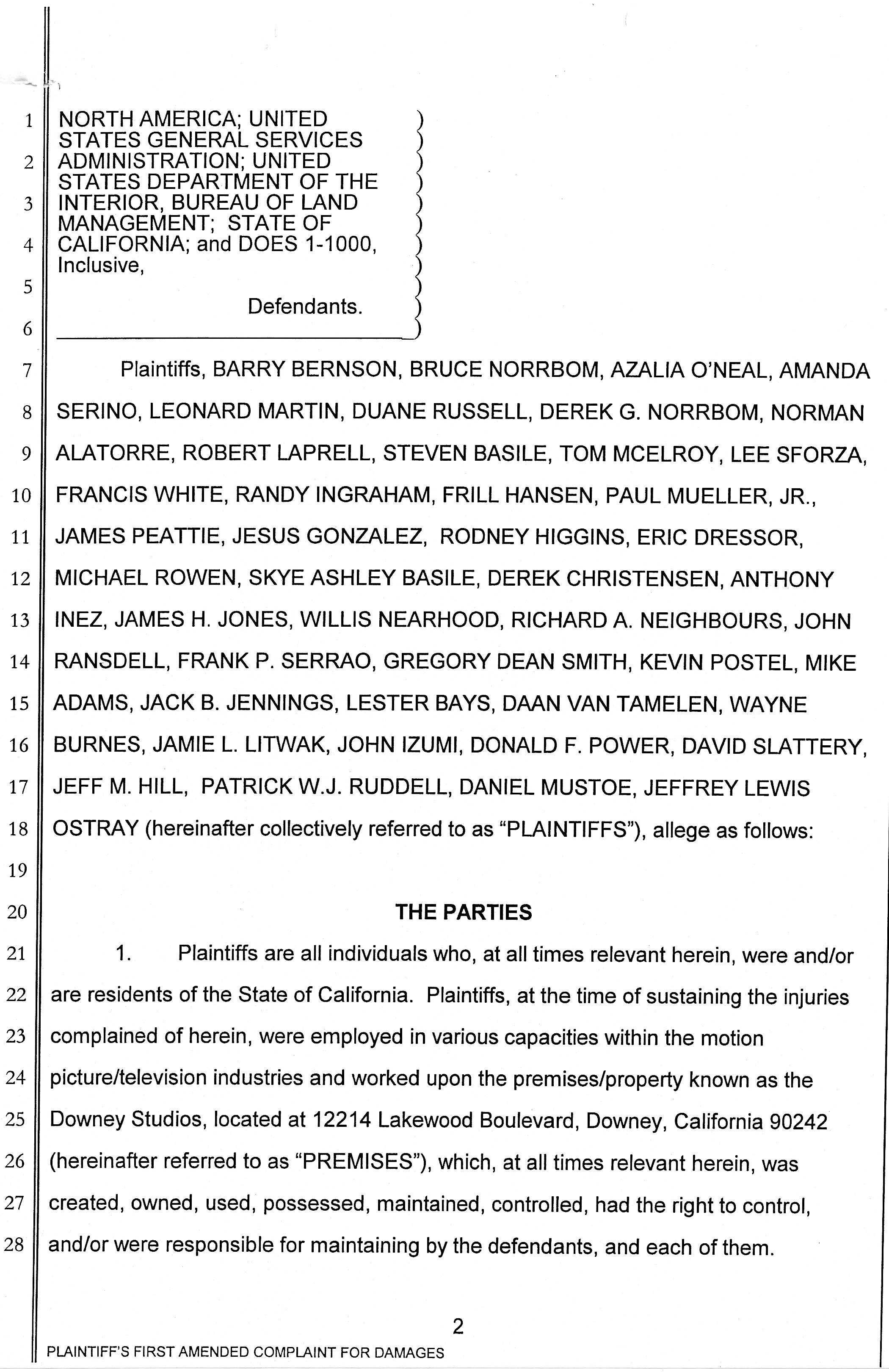 Barry Bernson, et al vs City of Downey, Downey Studios LLC, Industrial Realty Group, Los Angeles Center Studios, Ezralow Company, Dreamworks Pictures, Entertainment Partners, national Aeronautics and Space Administration, Boeing, VC 046716