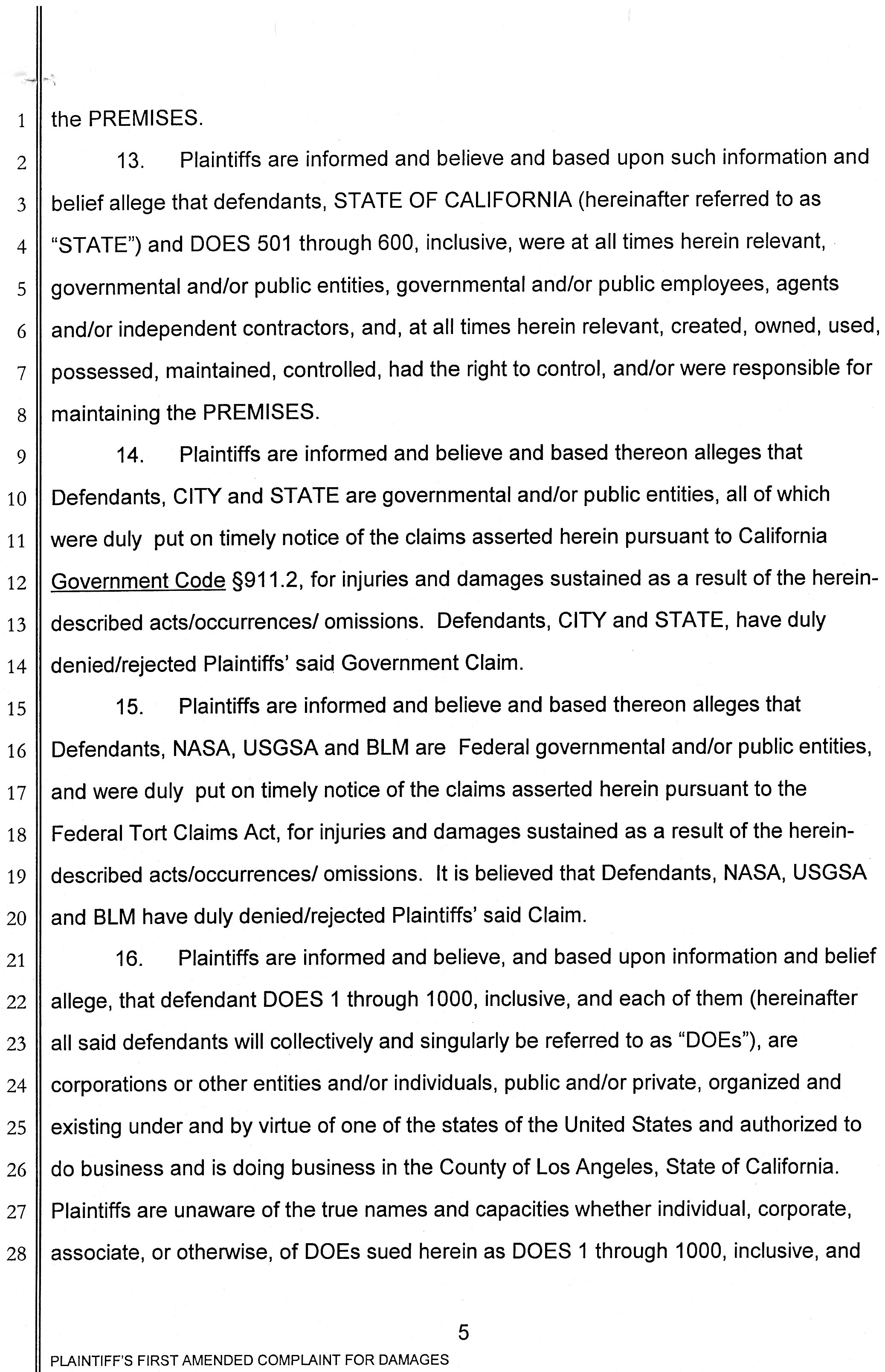 Barry Bernson, et al vs City of Downey, Downey Studios LLC, Industrial Realty Group, Los Angeles Center Studios, Ezralow Company, Dreamworks Pictures, Entertainment Partners, national Aeronautics and Space Administration, Boeing, VC 046716