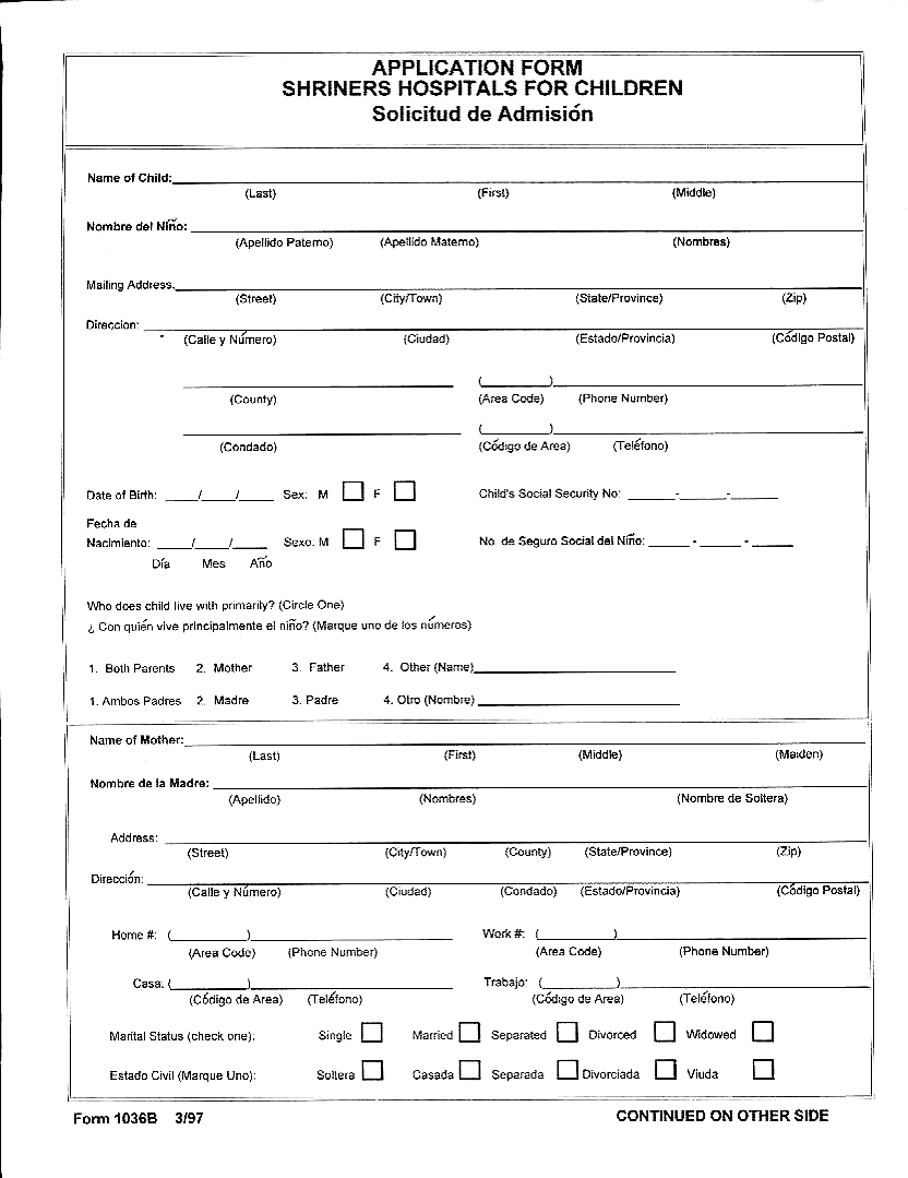 Spanish application page1