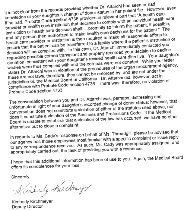 page 2 of california medical board protecting kaiser going under the radar with transplant material.